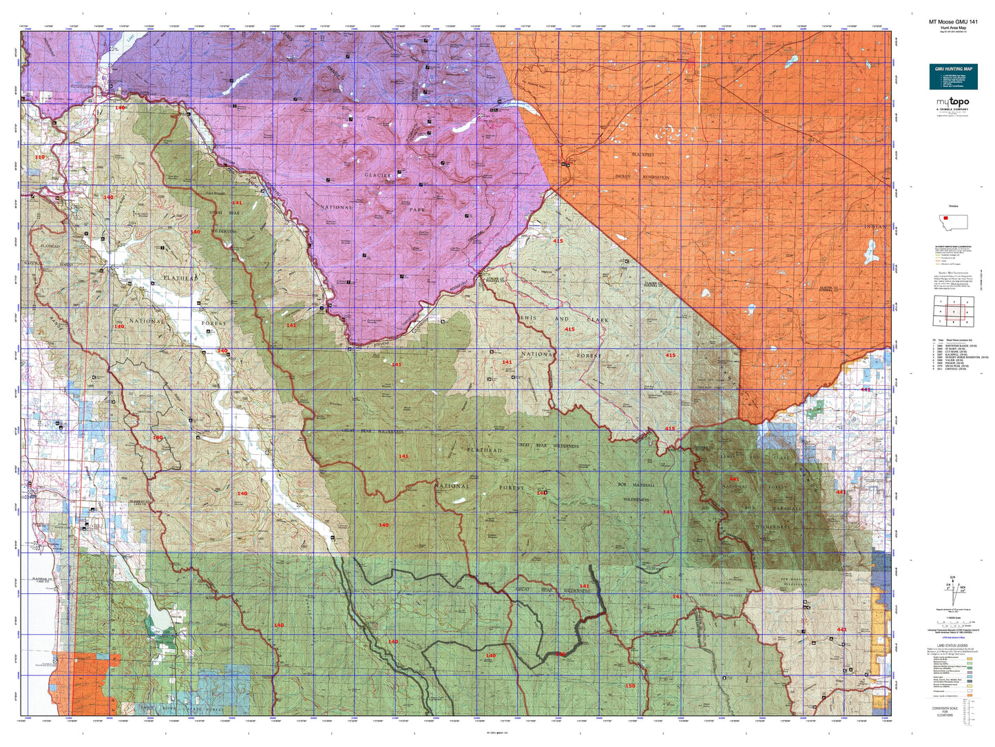 Montana Moose GMU 141 Map Image
