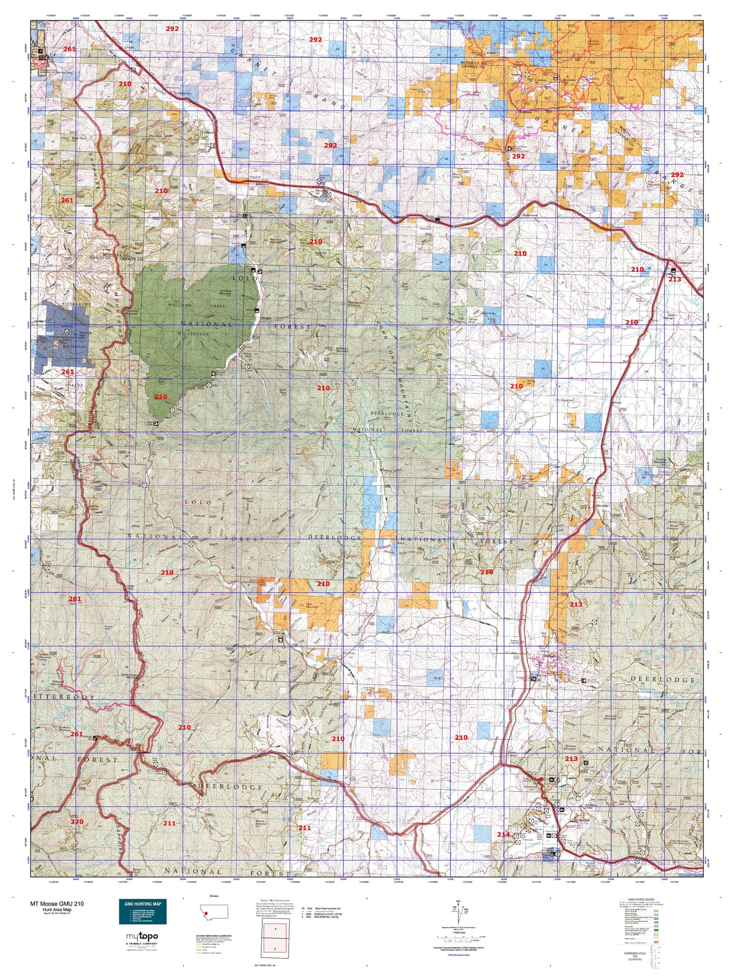 Montana Moose GMU 210 Map Image