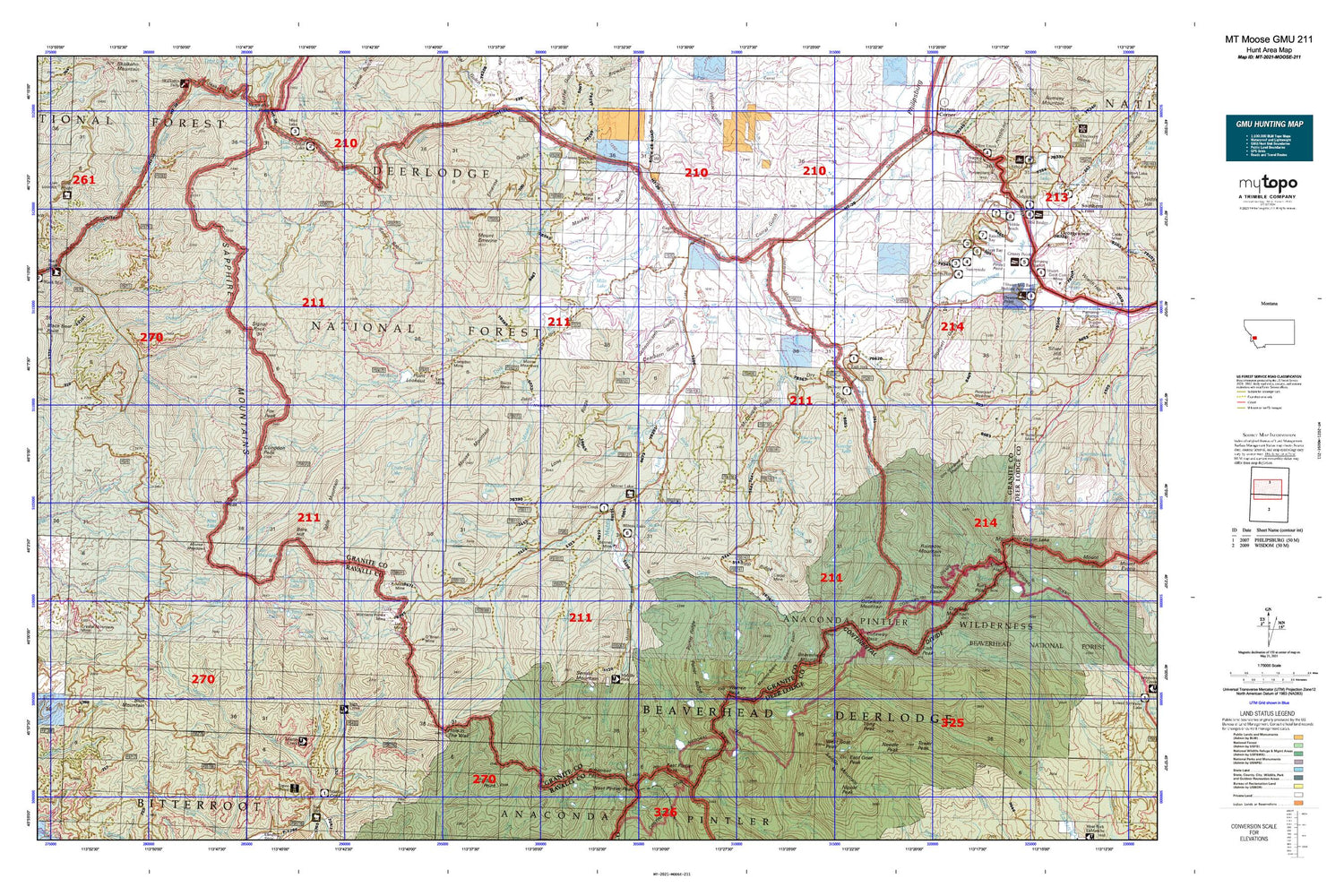 Montana Moose GMU 211 Map Image