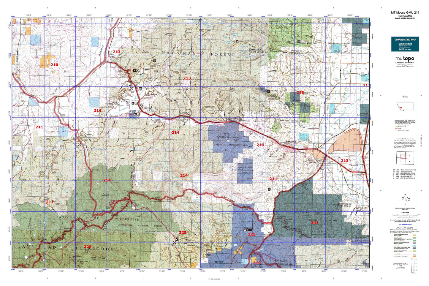 Montana Moose GMU 214 Map Image