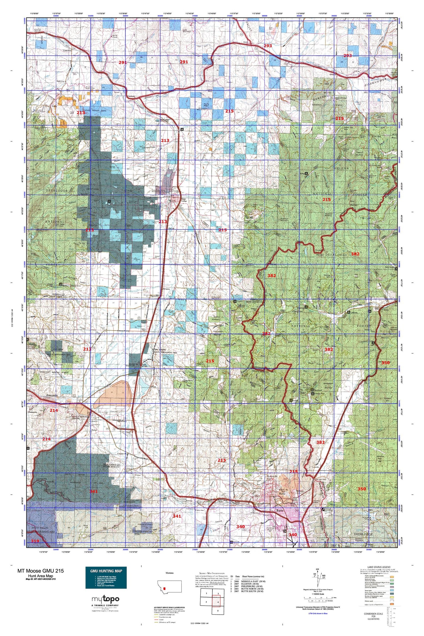 Montana Moose GMU 215 Map Image