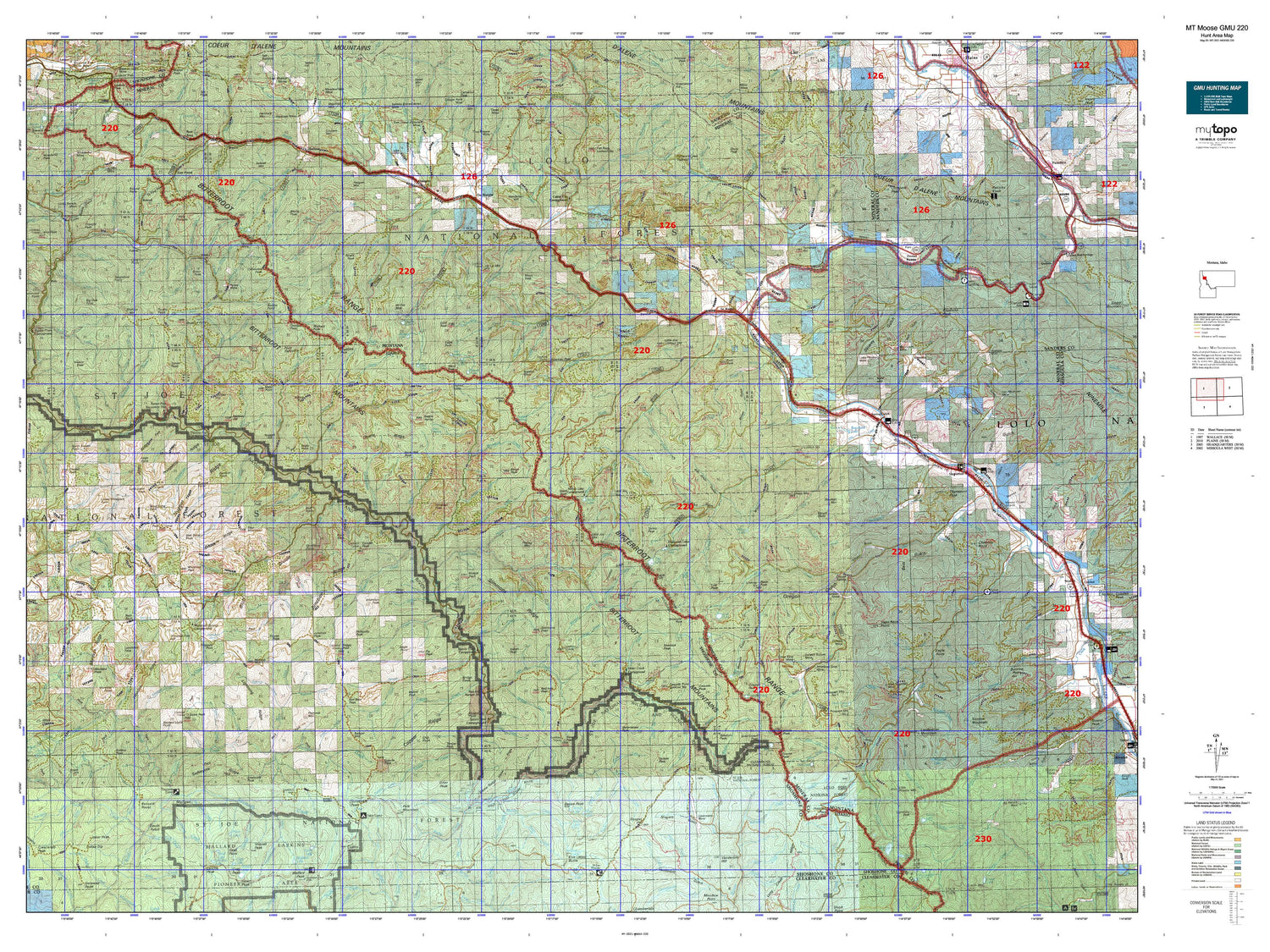 Montana Moose GMU 220 Map Image