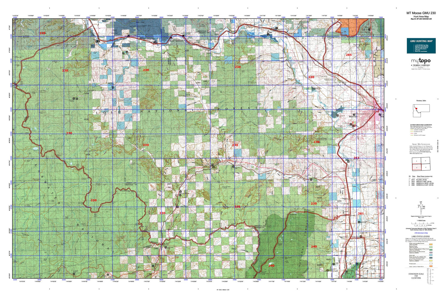 Montana Moose GMU 230 Map Image