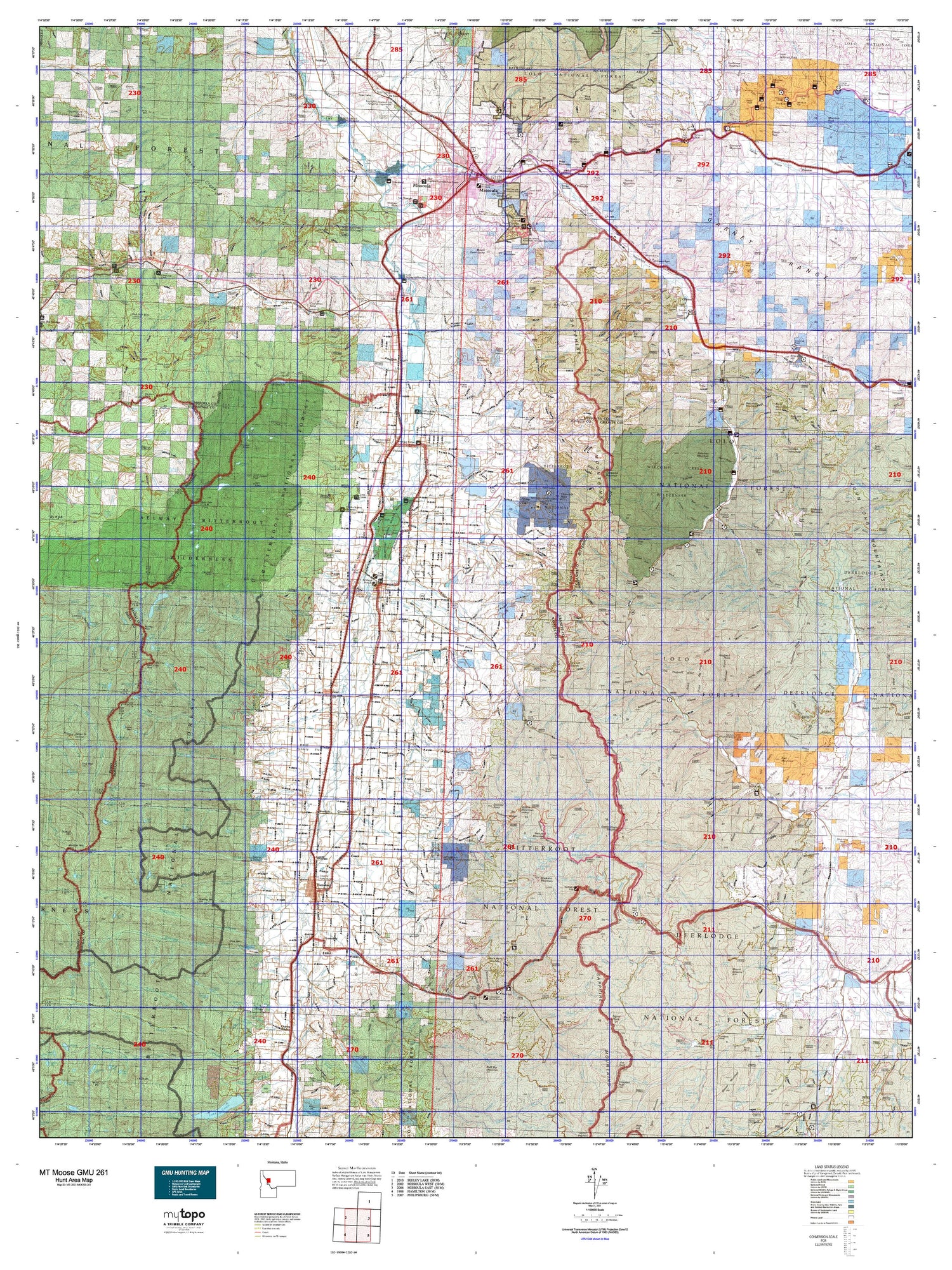 Montana Moose GMU 261 Map Image