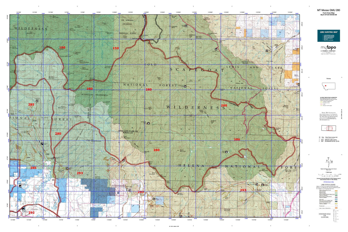 Montana Moose GMU 280 Map Image