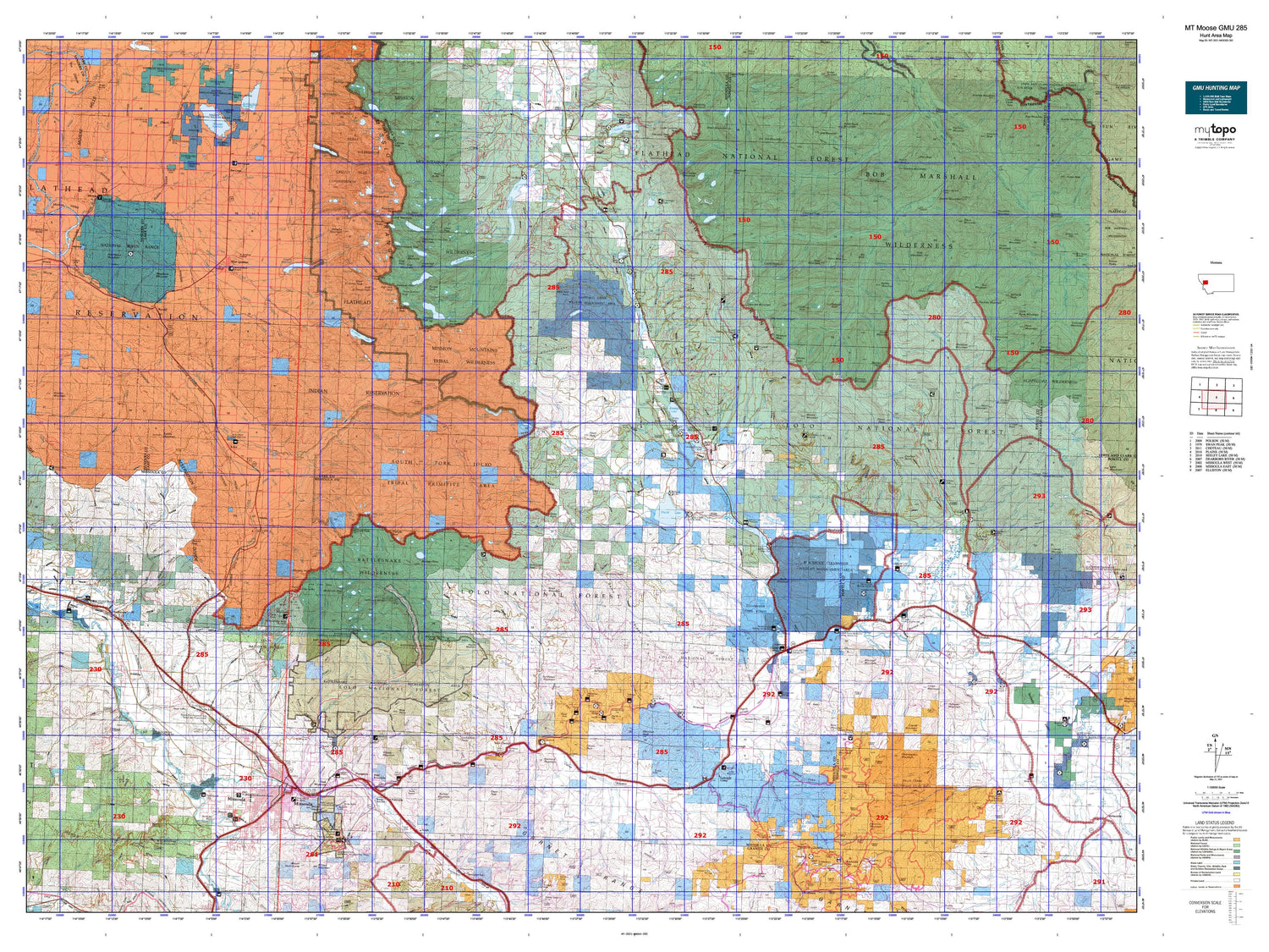 Montana Moose GMU 285 Map Image