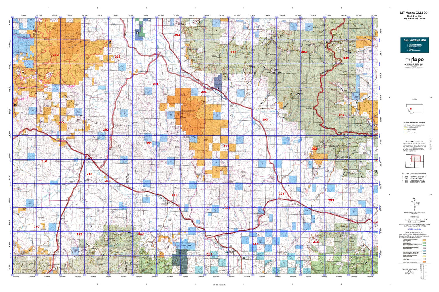 Montana Moose GMU 291 Map Image