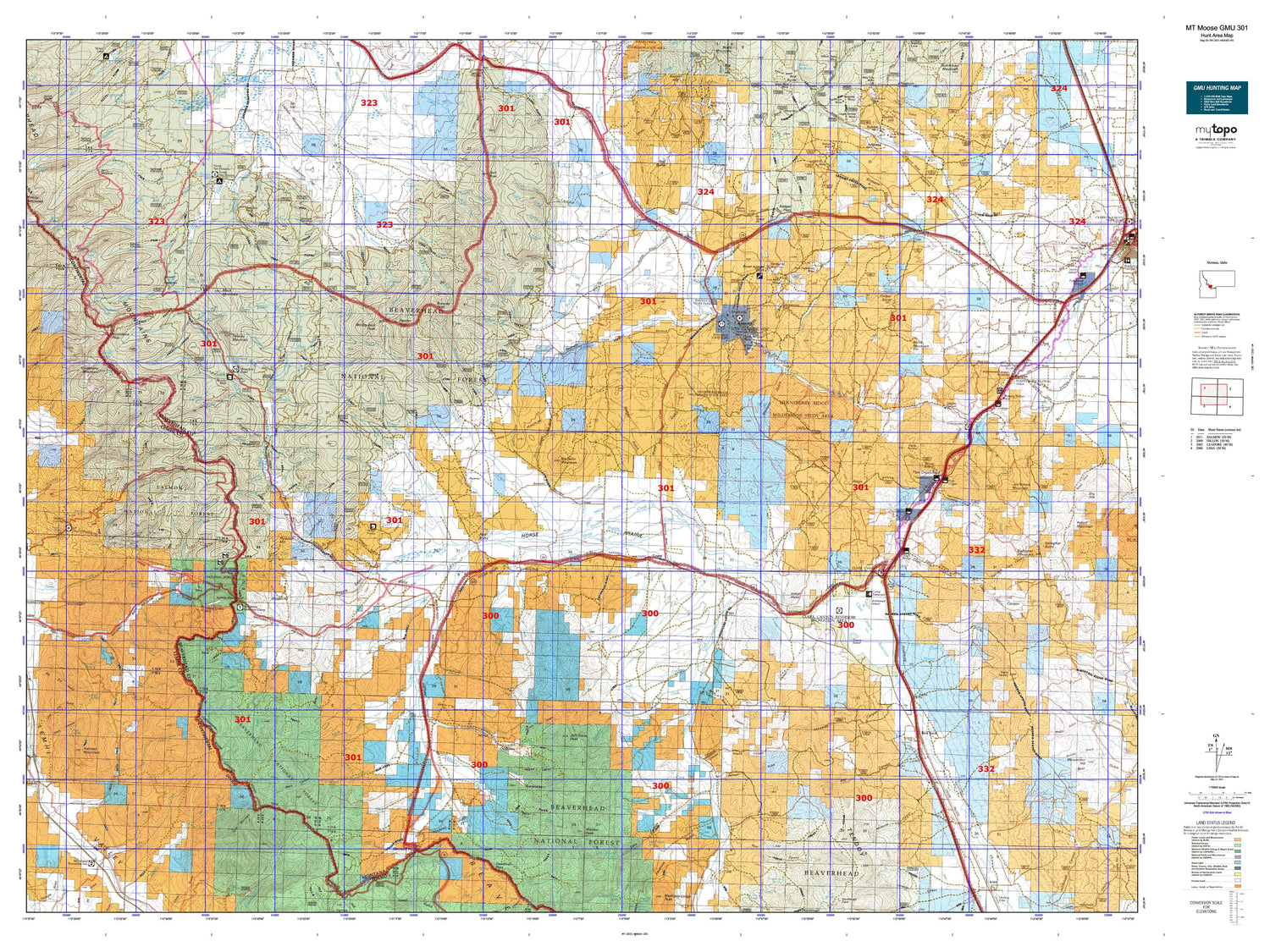 Montana Moose GMU 301 Map Image