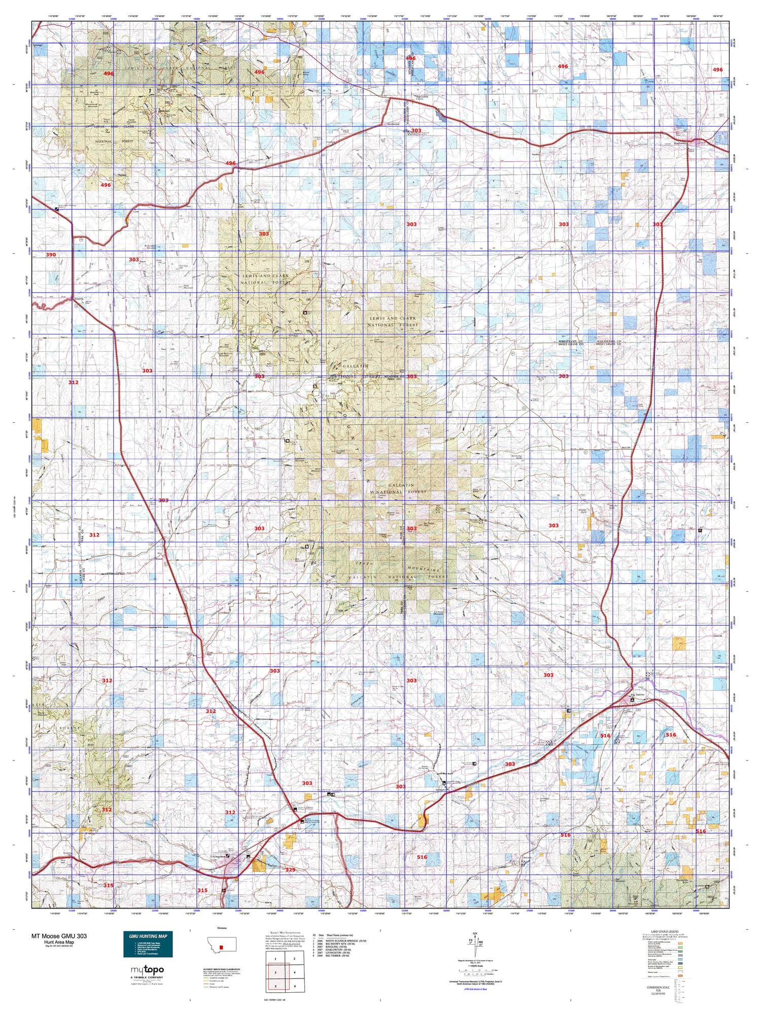 Montana Moose GMU 303 Map Image