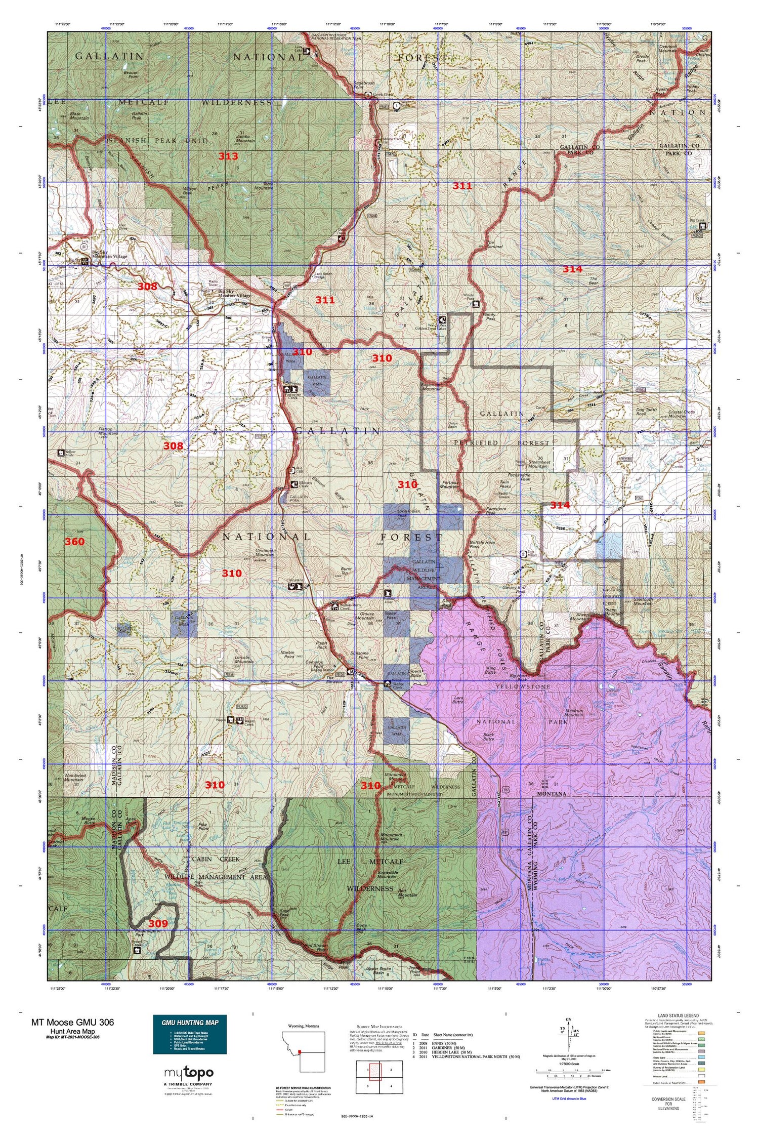 Montana Moose GMU 306 Map Image