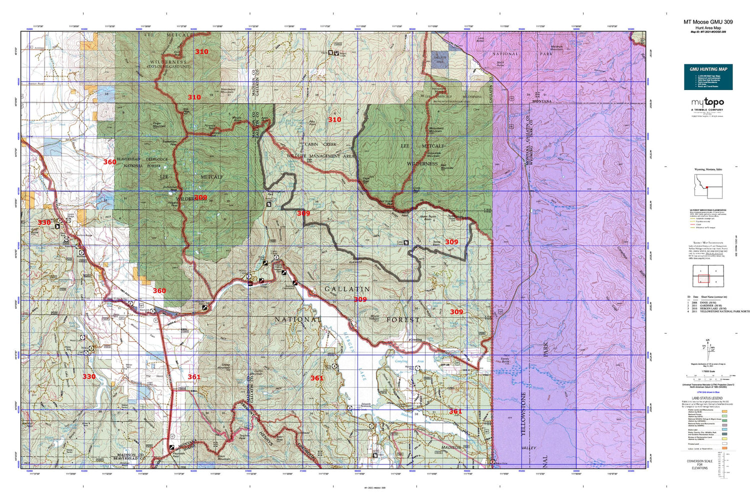 Montana Moose GMU 309 Map Image