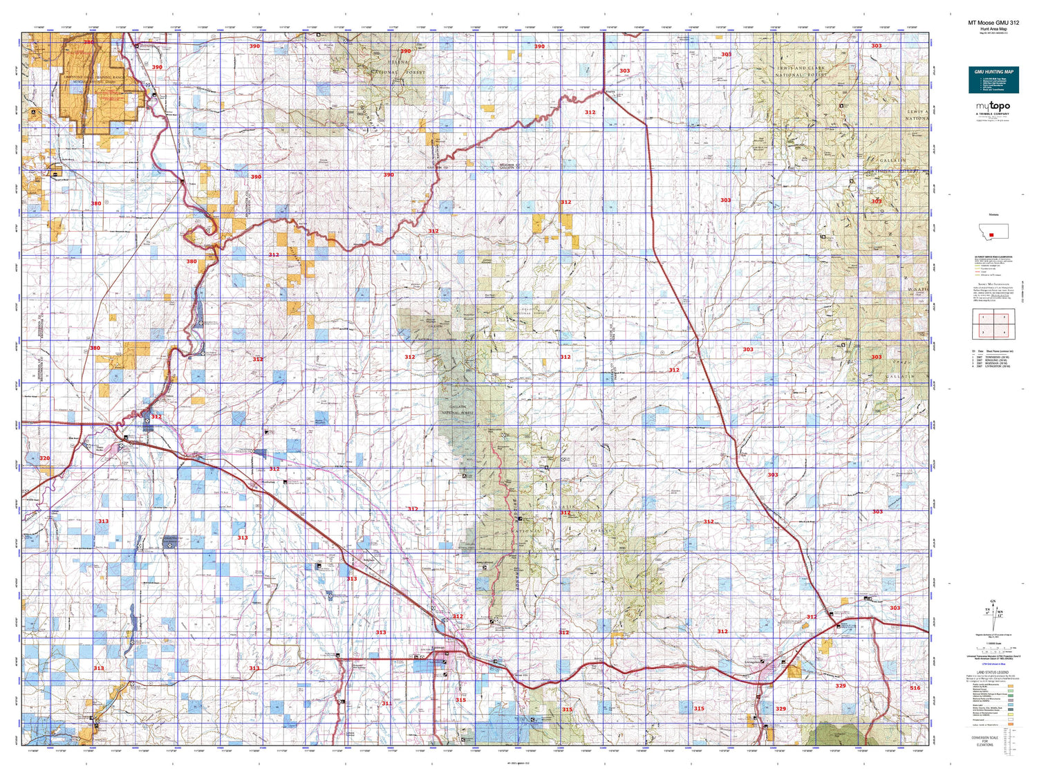 Montana Moose GMU 312 Map Image