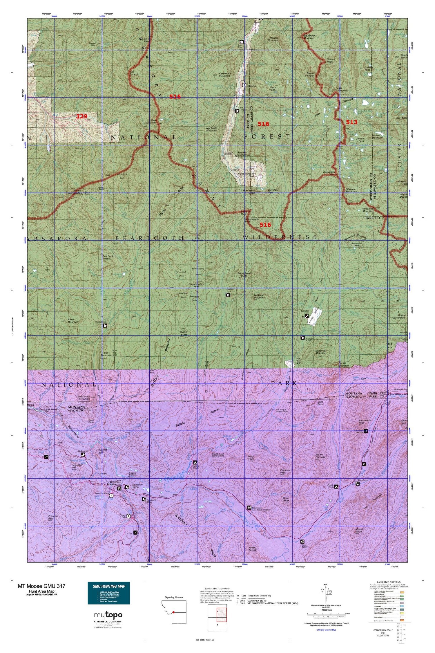 Montana Moose GMU 317 Map Image