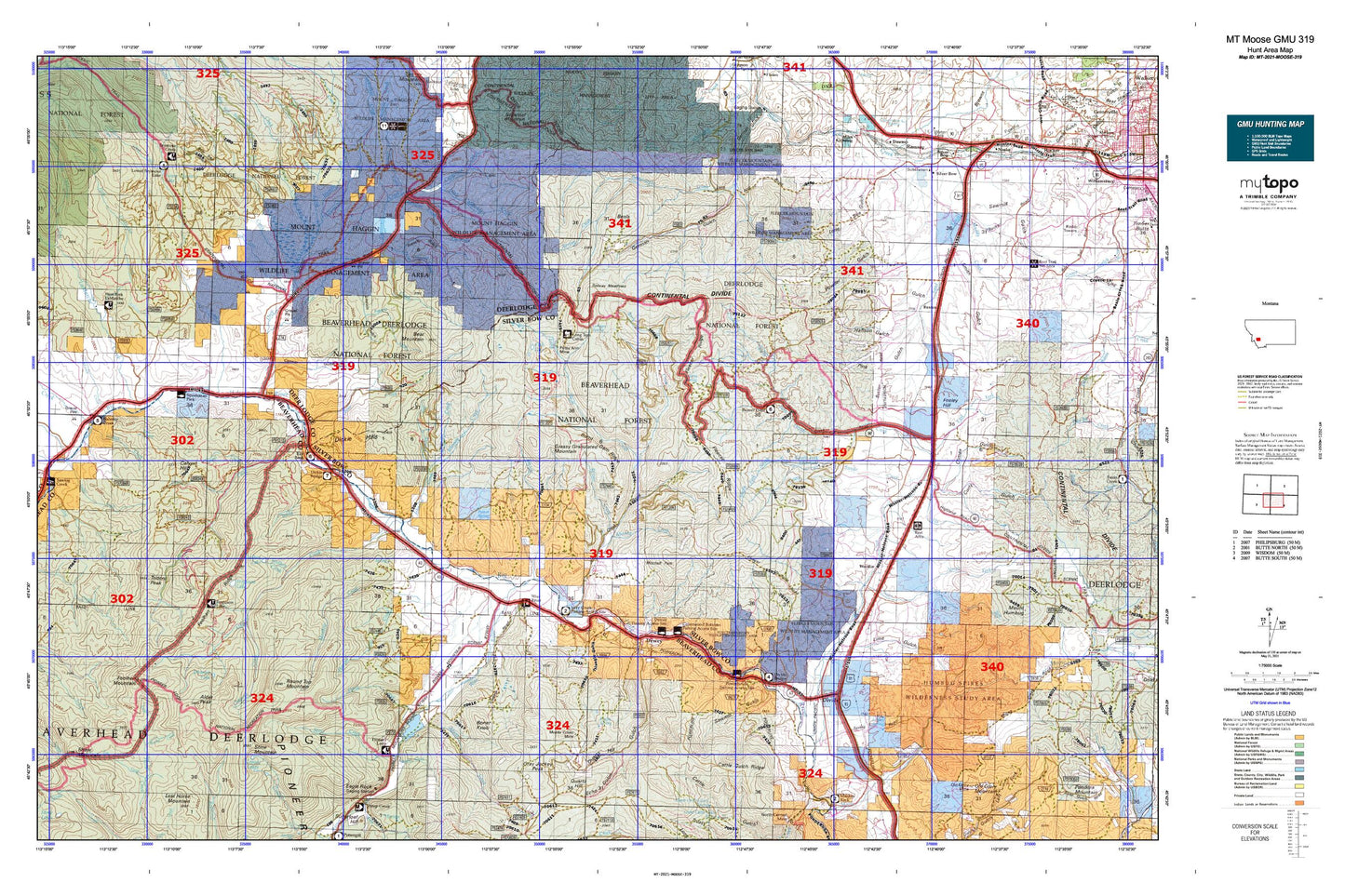 Montana Moose GMU 319 Map Image