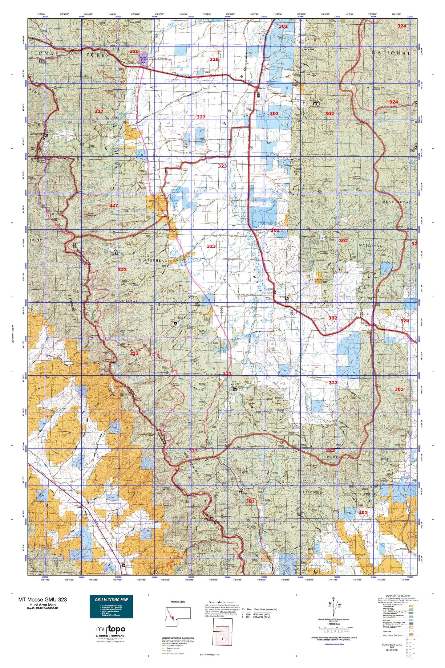 Montana Moose GMU 323 Map Image