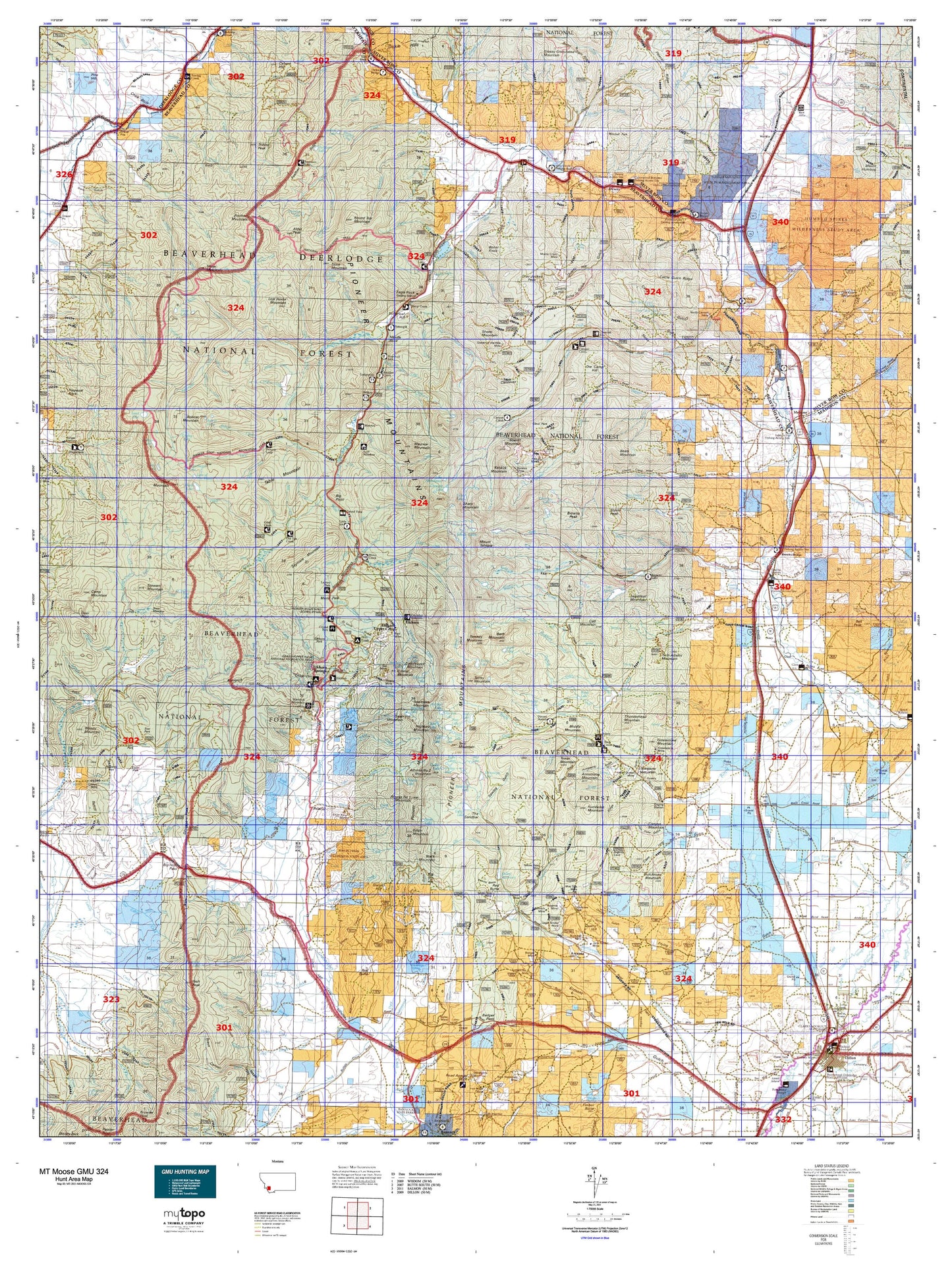 Montana Moose GMU 324 Map Image