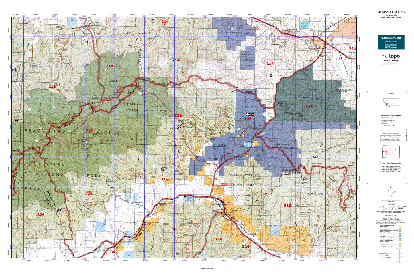 Montana Moose GMU 325 Map Image