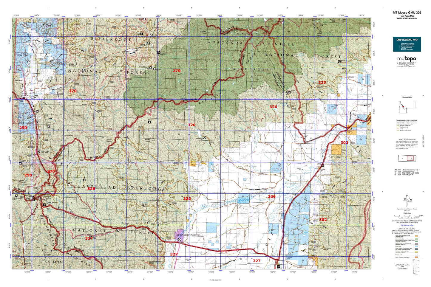 Montana Moose GMU 326 Map Image