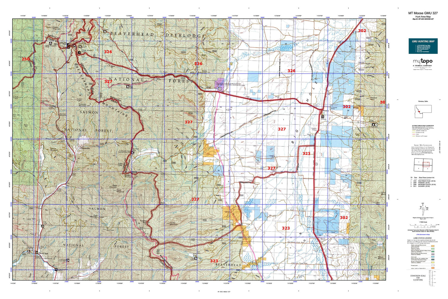 Montana Moose GMU 327 Map Image