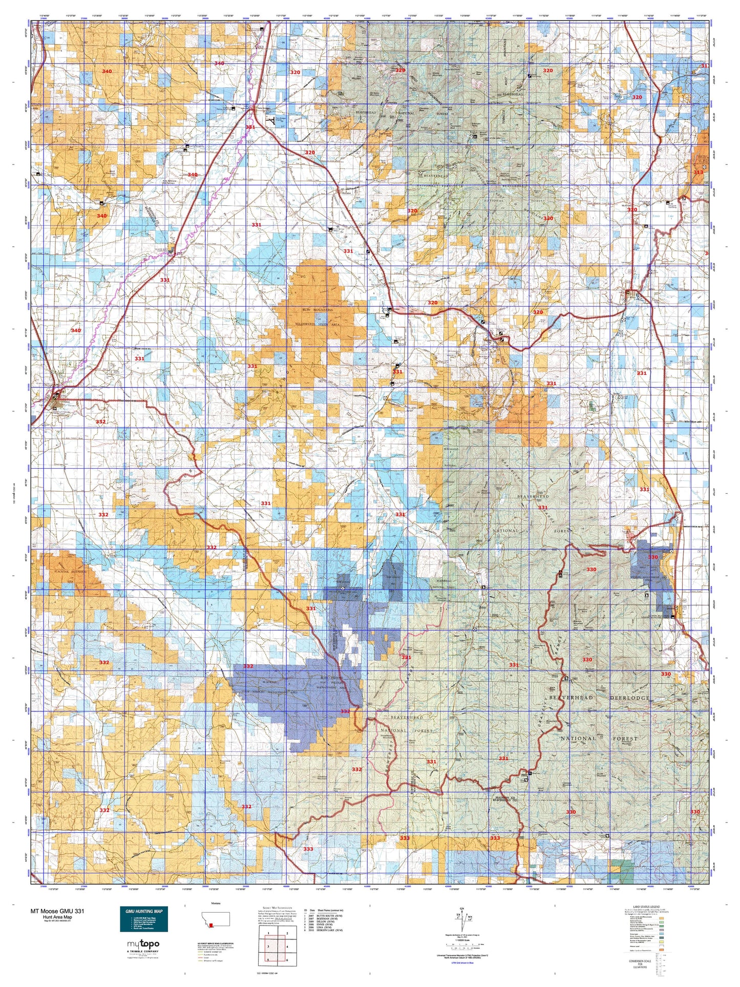 Montana Moose GMU 331 Map Image