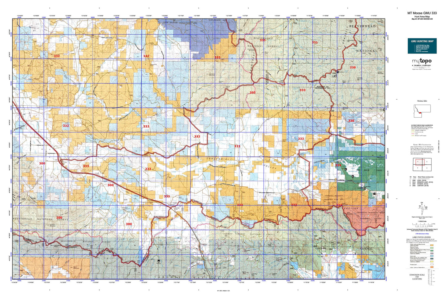 Montana Moose GMU 333 Map Image