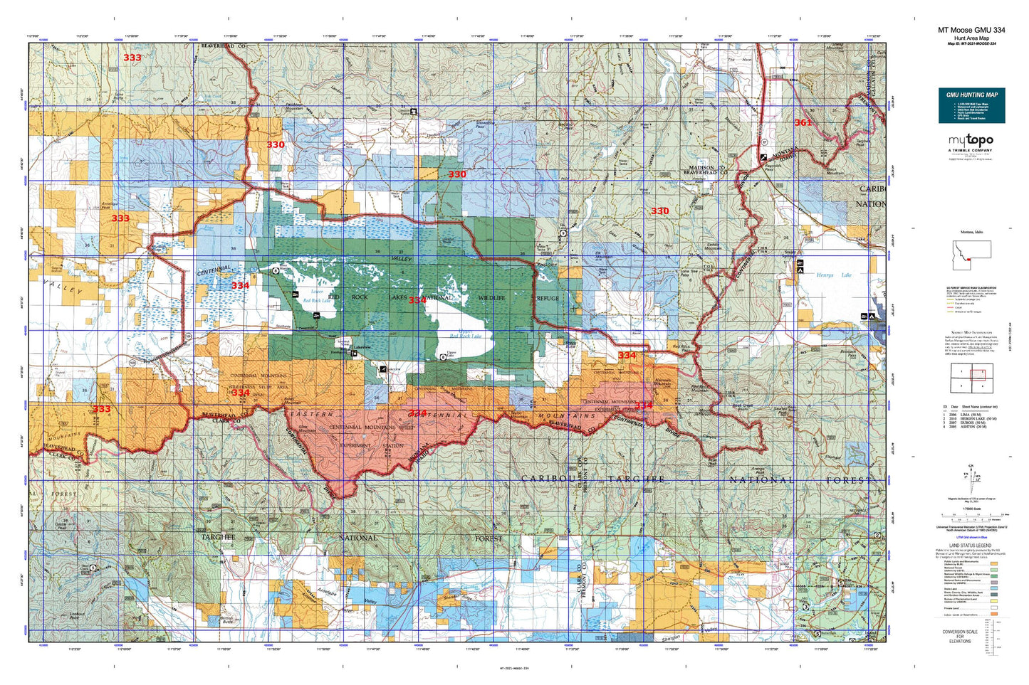 Montana Moose GMU 334 Map Image