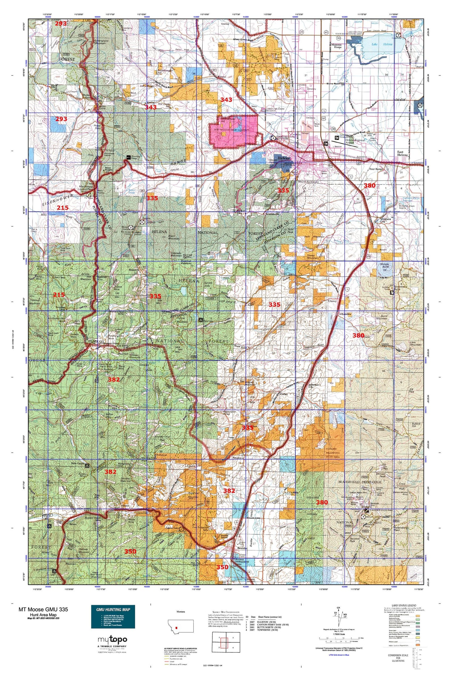 Montana Moose GMU 335 Map Image