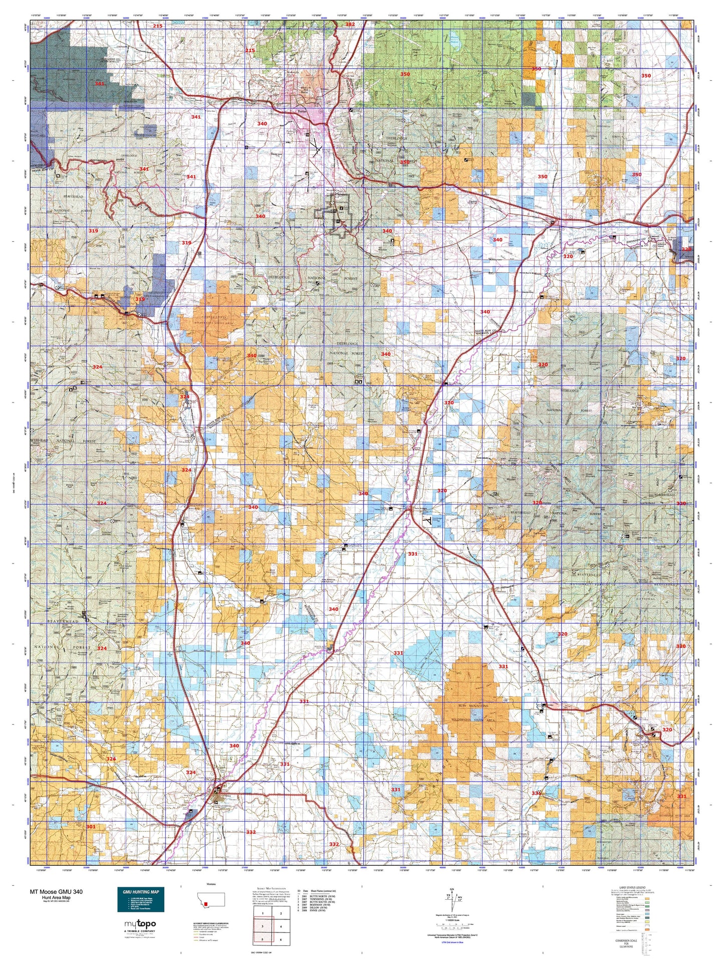 Montana Moose GMU 340 Map Image