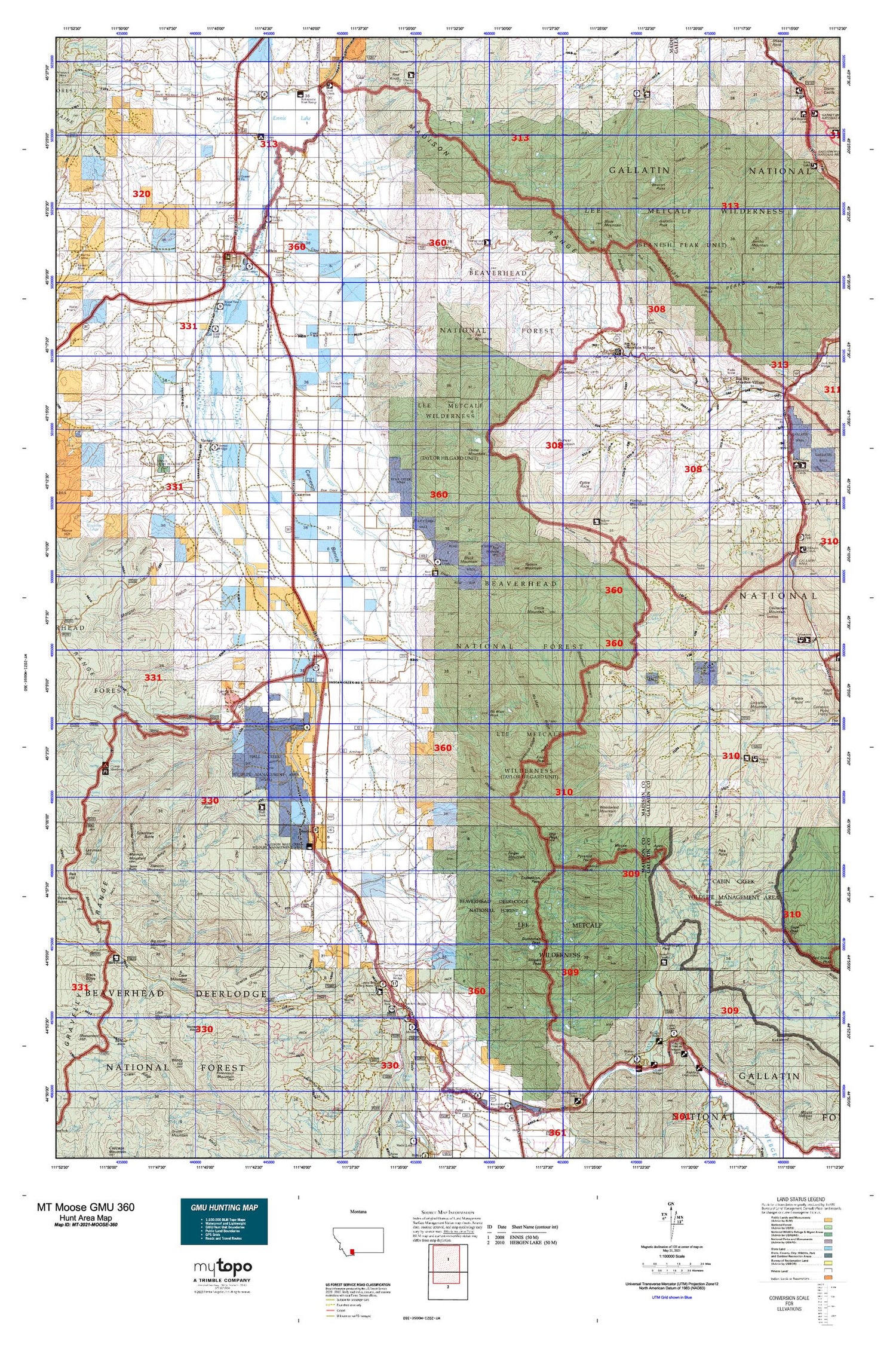 Montana Moose GMU 360 Map Image
