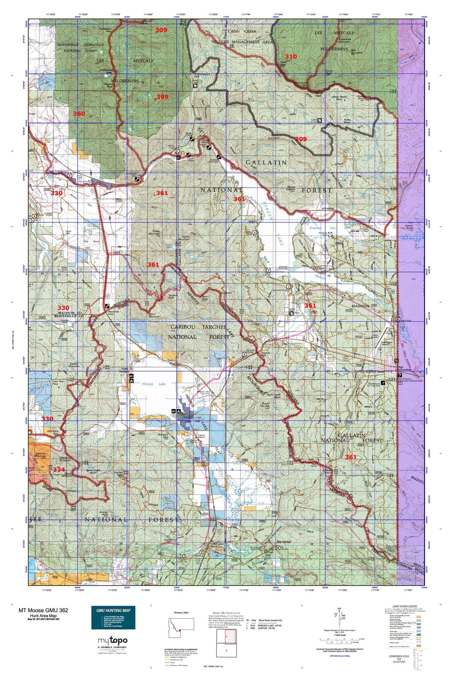 Montana Moose GMU 362 Map Image