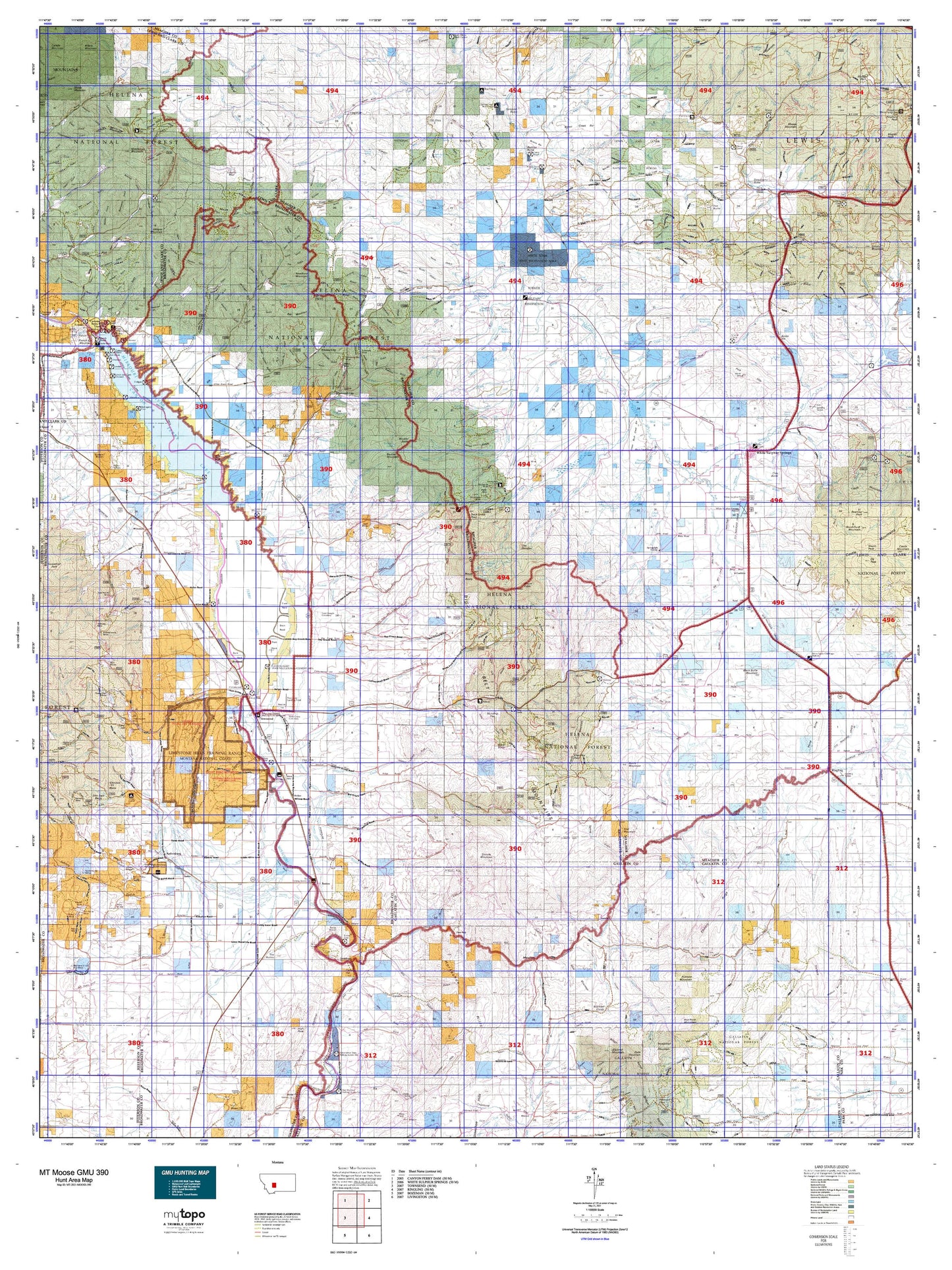 Montana Moose GMU 390 Map Image