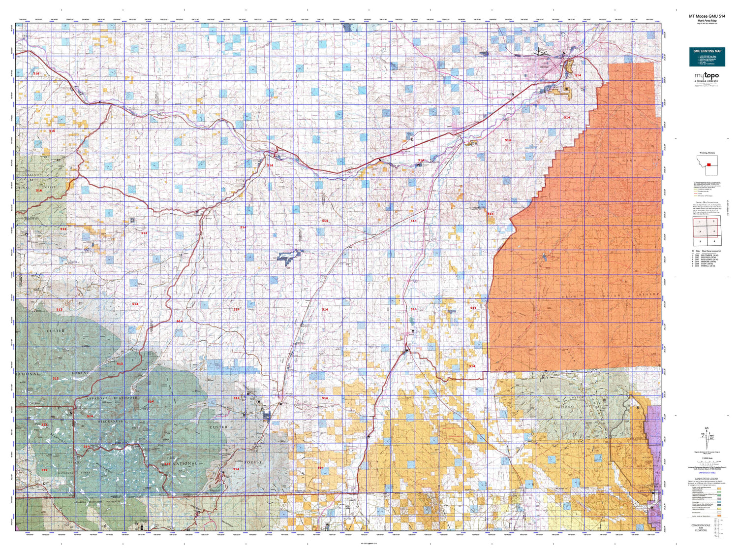 Montana Moose GMU 514 Map Image