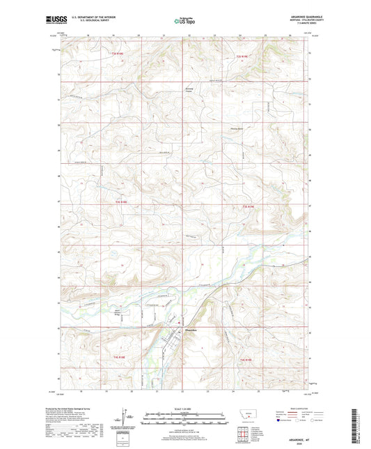 Absarokee Montana US Topo Map Image