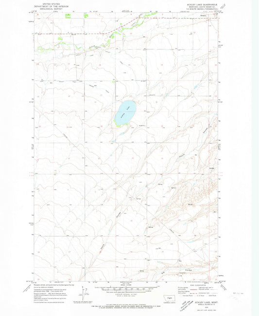 Classic USGS Ackley Lake Montana 7.5'x7.5' Topo Map Image