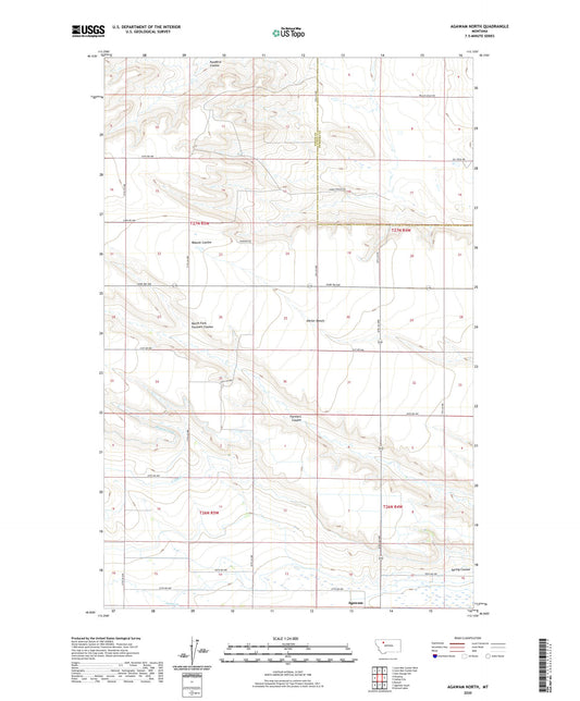 Agawam North Montana US Topo Map Image