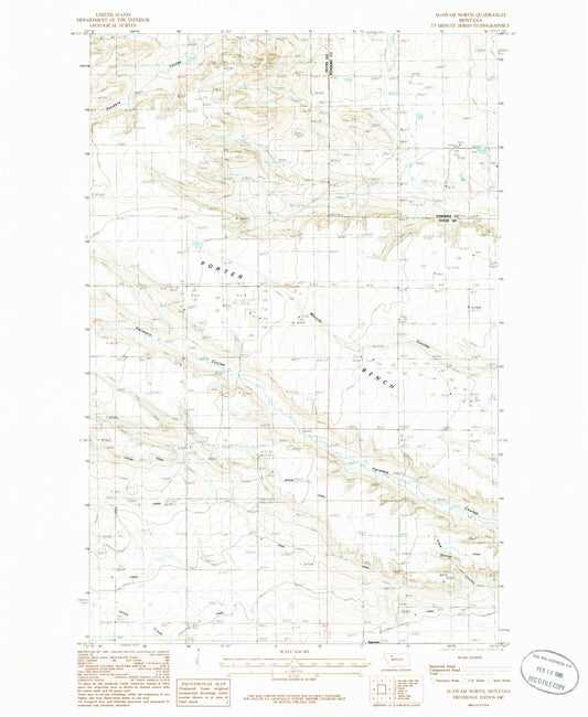 Classic USGS Agawam North Montana 7.5'x7.5' Topo Map Image