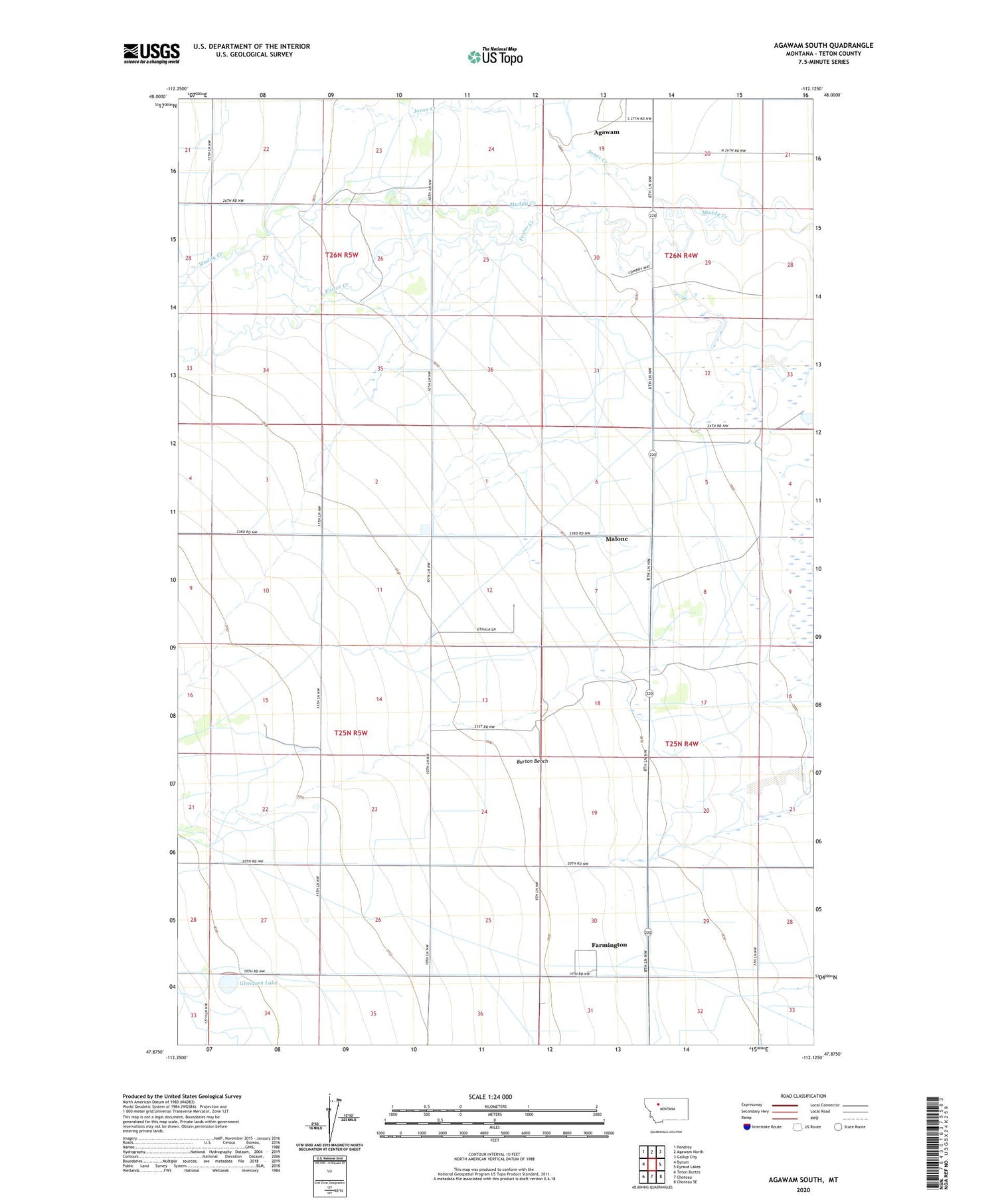 Agawam South Montana US Topo Map Image