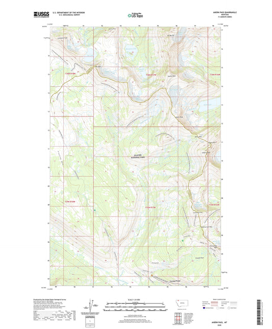 Ahern Pass Montana US Topo Map Image