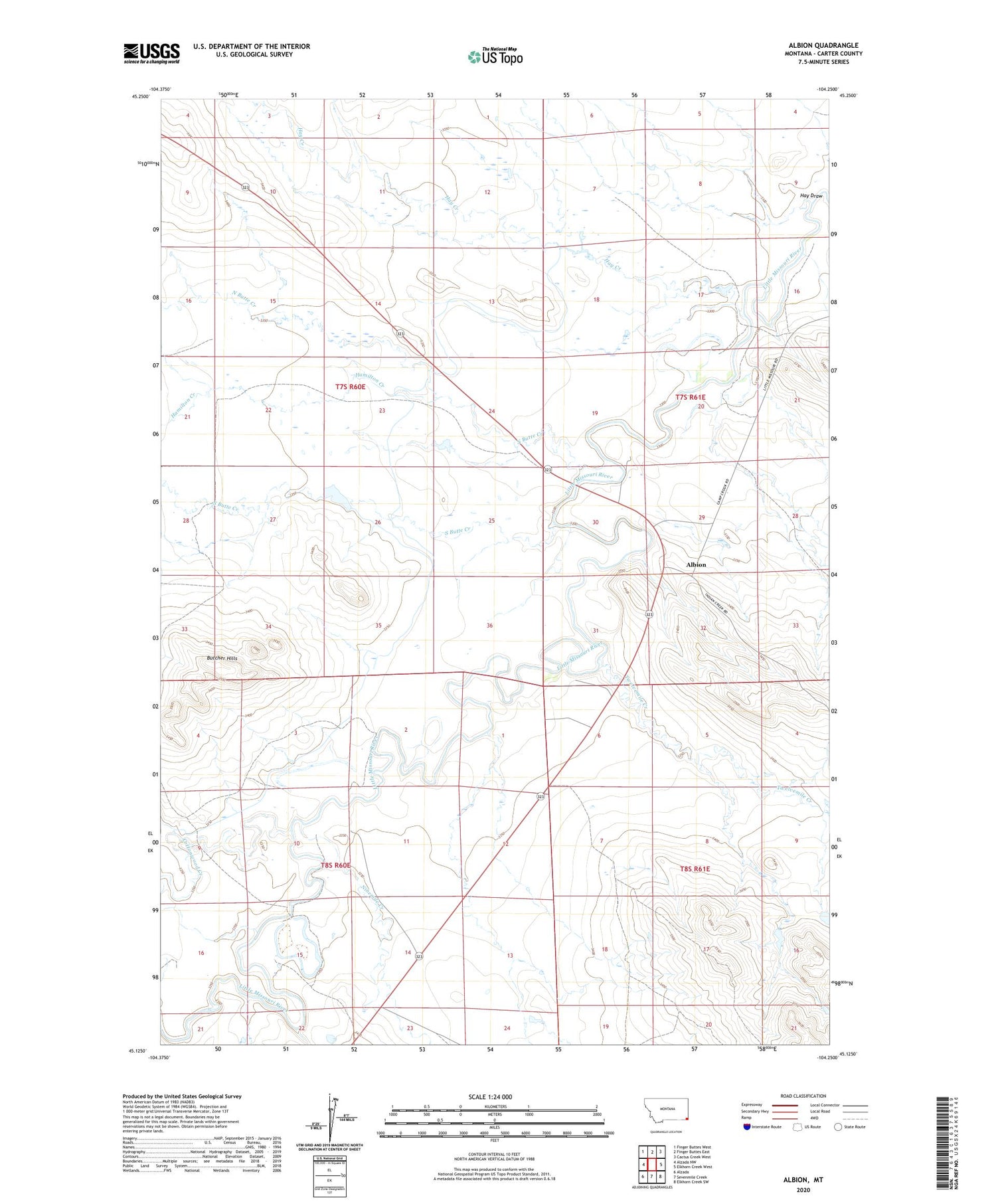 Albion Montana US Topo Map Image