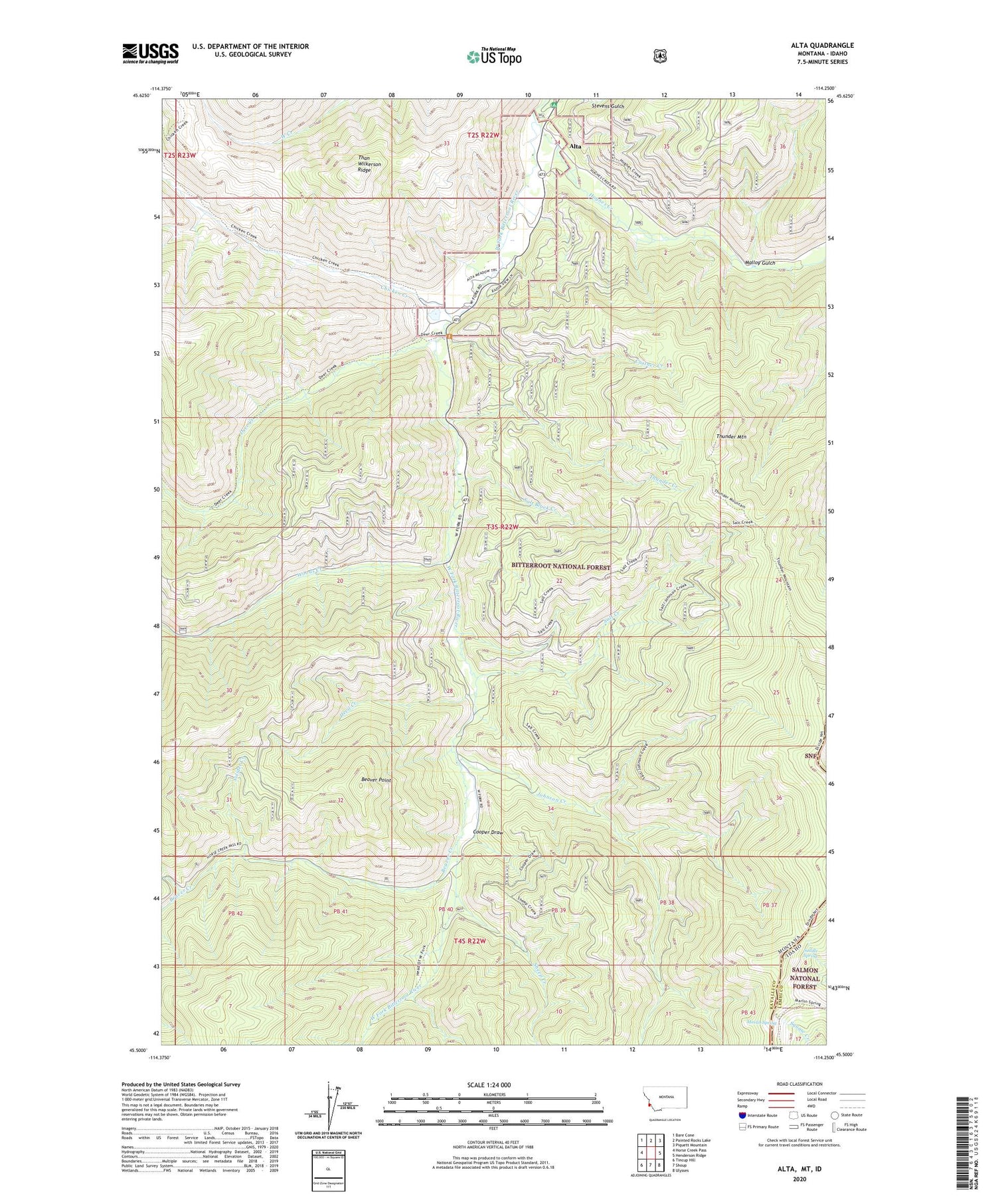 Alta Montana US Topo Map Image