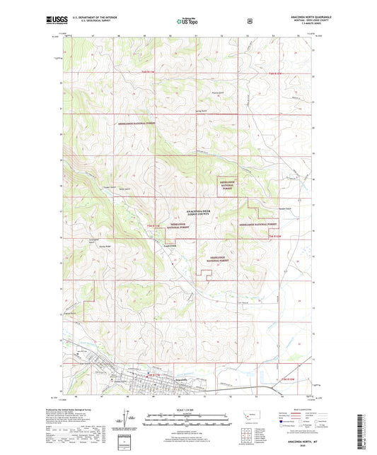 Anaconda North Montana US Topo Map Image