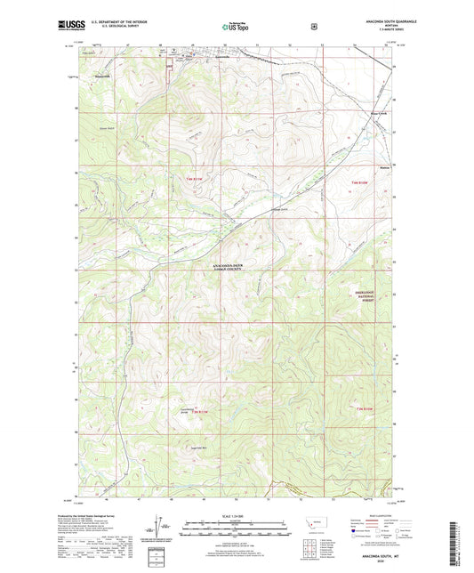 Anaconda South Montana US Topo Map Image