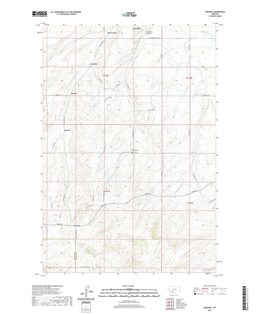 Anceney Montana US Topo Map Image