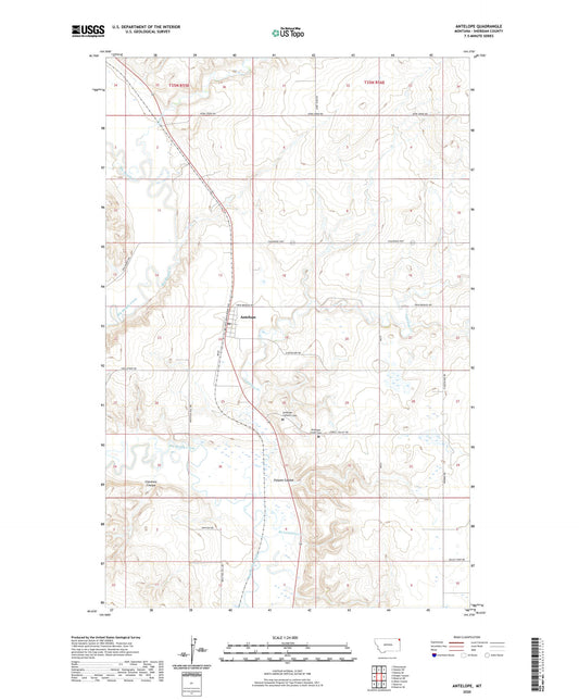 Antelope Montana US Topo Map Image