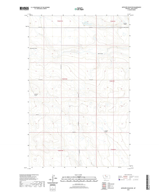 Antelope Coulee NW Montana US Topo Map Image