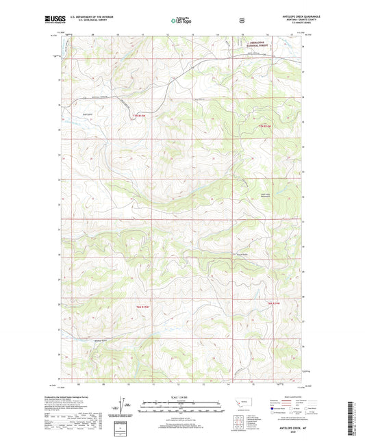 Antelope Creek Montana US Topo Map Image