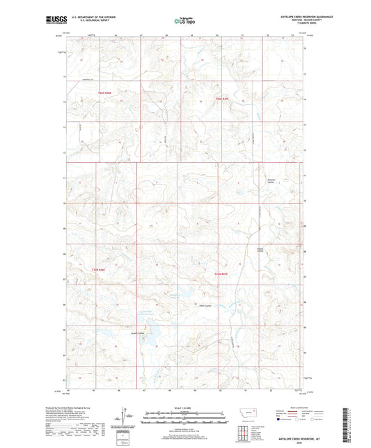 Antelope Creek Reservoir Montana US Topo Map Image