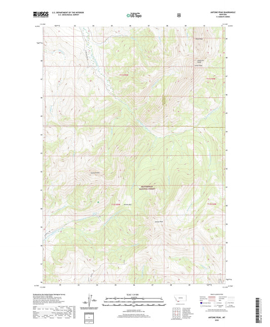 Antone Peak Montana US Topo Map Image