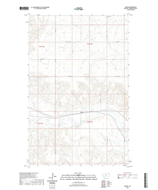 Archer Montana US Topo Map Image