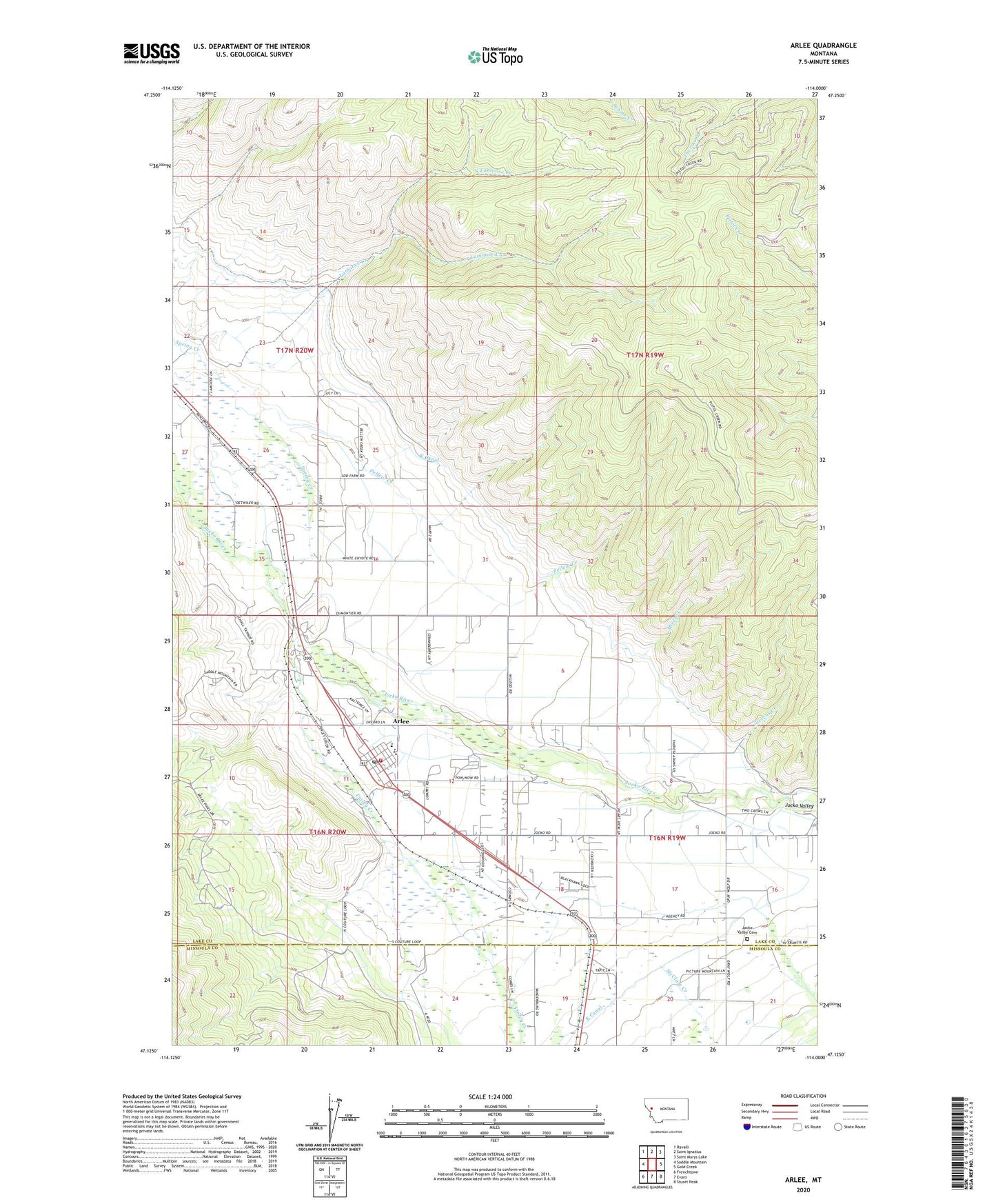 Arlee Montana US Topo Map Image